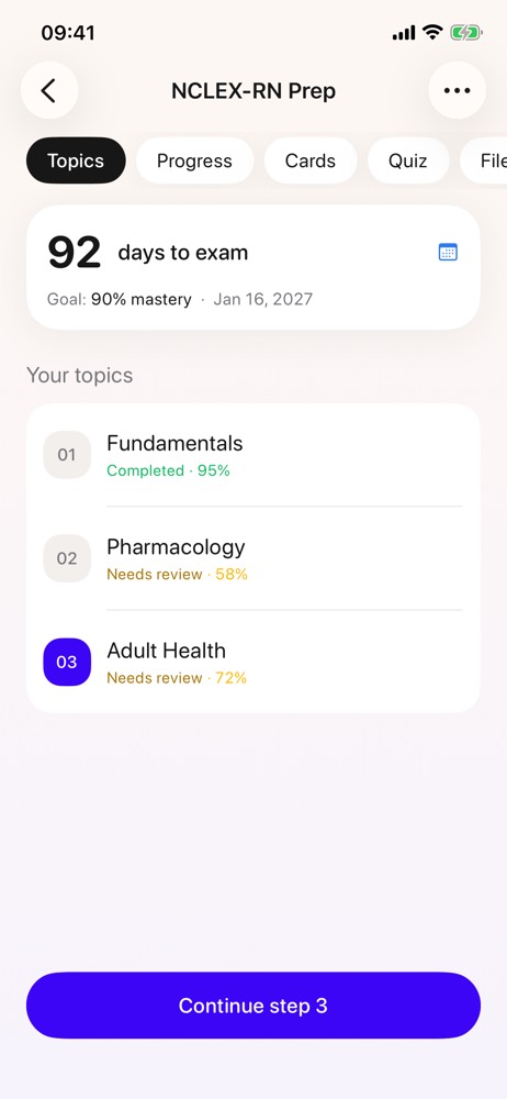Plano: 92 dias até a prova, fundamentos, farmacologia e saúde do adulto